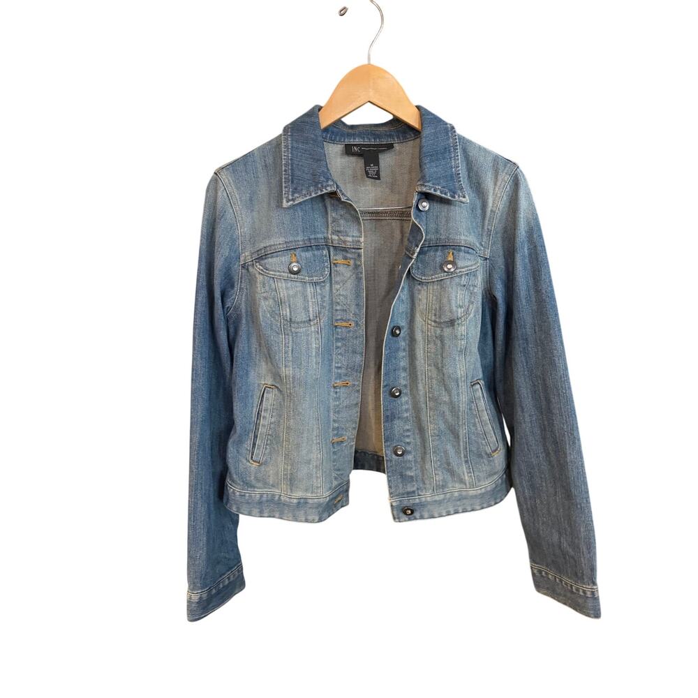 Denim jacket with peace sign